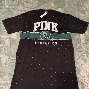 Black and Green Ladies Victoria’s Secret PINK line medium football themed dress